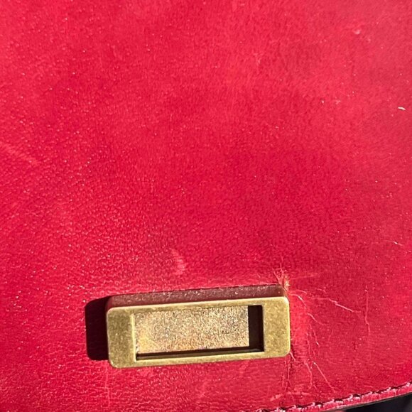 ✨ Tory Burch Embellished Saddlebag Crossbody Red Agate Leather - Picture 11 of 13